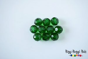 10 mm-es csiszolt gömb akrilgyöngy - sötétzöld