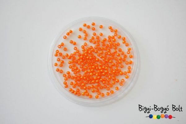 3 mm-es viaszgyöngyök - narancssárga