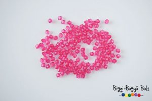 4 mm-es csiszolt rombusz akrilgyöngy - pink