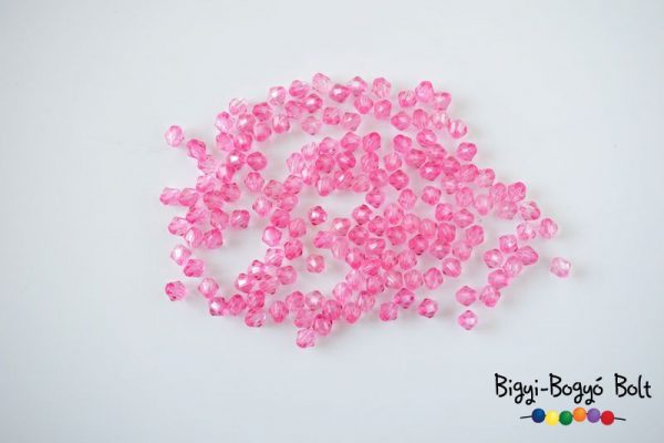 4 mm-es csiszolt rombusz akrilgyöngy - rózsaszín
