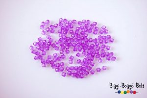 4 mm-es csiszolt rombusz akrilgyöngy - világos lila