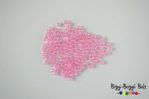 4 mm-es irizáló akrilgyöngy - rózsaszín