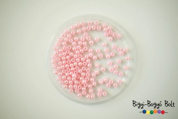 4 mm-es viaszgyöngyök - rózsaszín