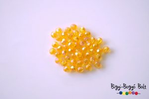 6 mm-es csiszolt gömb akrilgyöngy - narancssárga