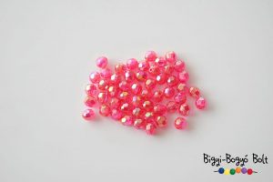 6 mm-es csiszolt gömb akrilgyöngy - pink