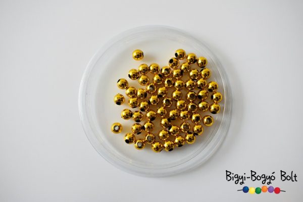 6 mm-es fémgyöngy - arany