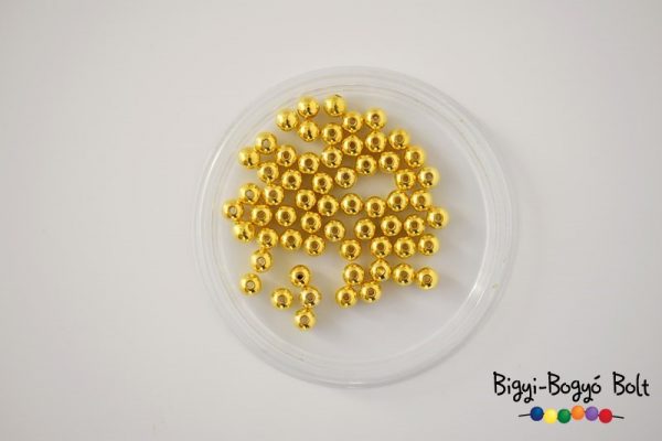 6 mm - viaszgyöngyök - arany