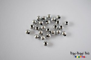 8 mm-es fémgyöngy - ezüst