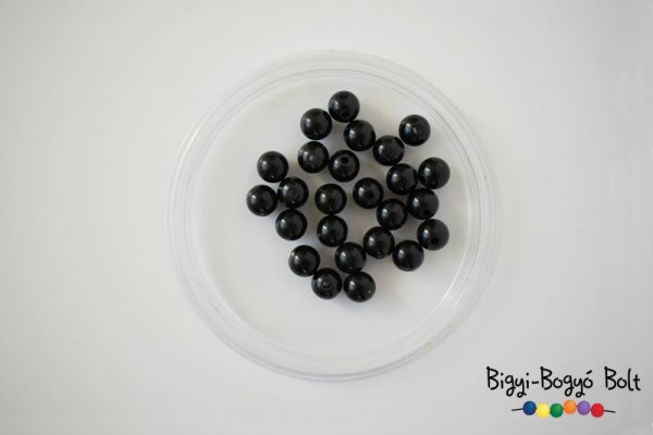 8 mm-es viaszgyöngyök - fekete