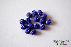 Spirálmintás gyöngyök - 8 mm - kék
