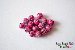 Spirálmintás gyöngyök - 8 mm - rózsaszín