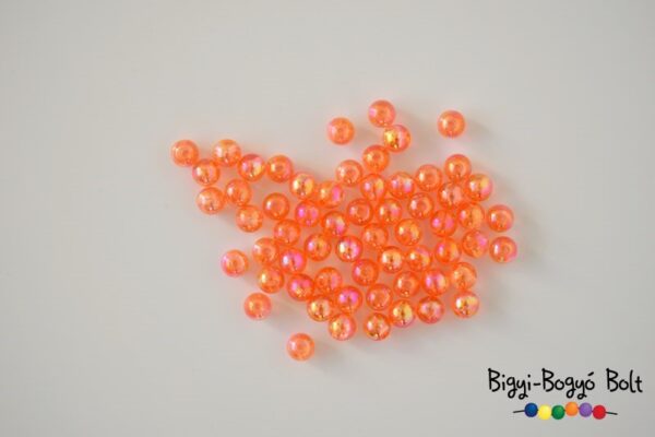 6 mm irizáló akrilgyöngy narancssárga