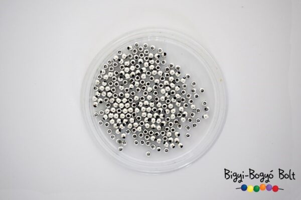 3 mm-es fémgyöngyök ezüst