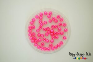 6 mm-es neon rózsaszínű gyöngy