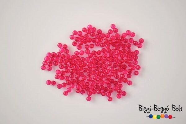 4 mm-es csiszolt gömb akrilgyöngy pink